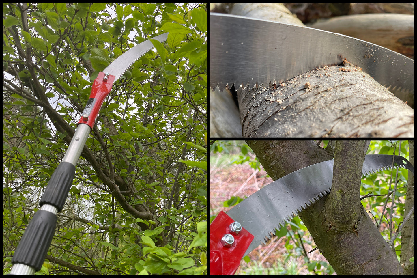 Der FenW 6m Hochentaster für Haus, Hof, Garten und Wald. Die Länge ist stufenlos verstellbar für Schnittarbeiten sicher vom Boden aus und Sägearbeiten bis zu 8m Höhe