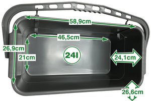 Rechteck-Eimer groß 24L für 45/50cm Fensterwischer