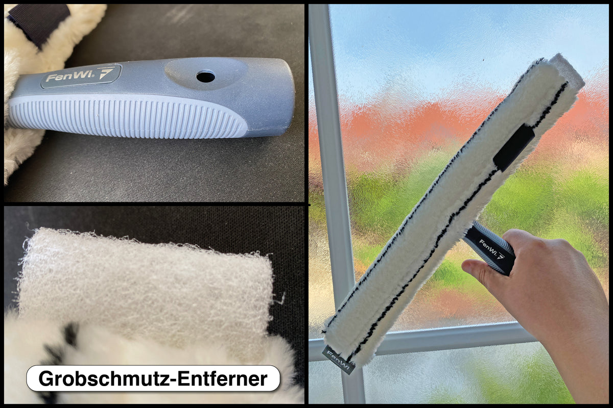 FenWi Mikrofaser Fensterwischer mit Einwascher, Griff und T-Träger –  FenWi-Shop