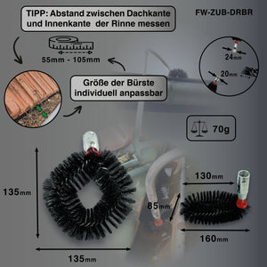 Abmessungen der Dachrinnenbürste - Gewicht nur 70g