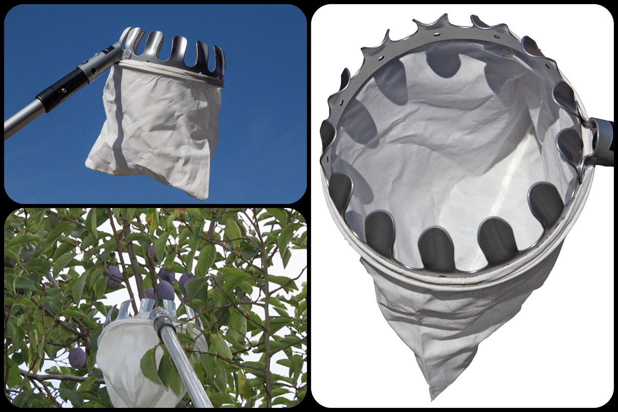 Teleskop Obstpflücker Aus Edelstahl 160cm - Verstellbarer Obstpflücker Für Bäume Bis 4m Höhe