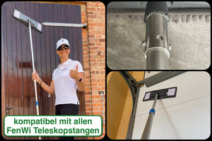 Bodenwischer Anbaugerät für Teleskopstangen mit Wischmopp und Klapphalter