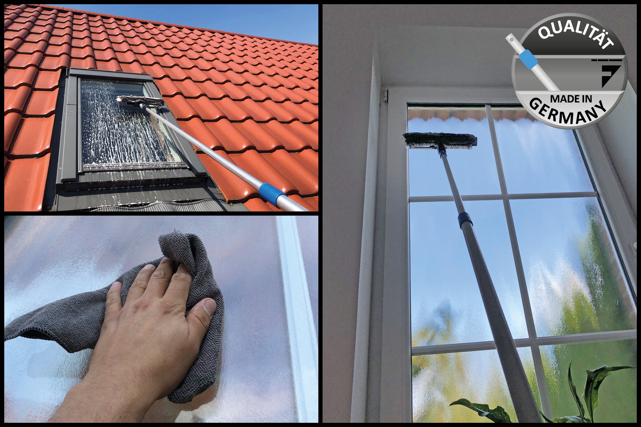 Teleskop-Fensterwischer 3-in-1 – mit 3 Jahren Garantie