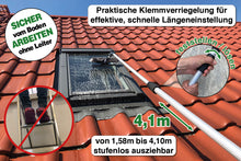 Laden Sie das Bild in den Galerie-Viewer, 4m Teleskop Reinigungsset mit Fensterwischer und Besen für Wintergarten &amp; Terrasse