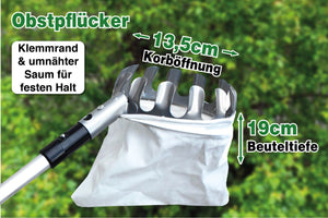 10m Teleskop-Baumpflege-Set mit Teleskopstange, Astschere, Astsäge, Obstpflücker & Haken