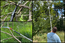 Laden Sie das Bild in den Galerie-Viewer, 10m Teleskop-Baumpflege-Set mit Teleskopstange, Astschere, Astsäge, Obstpflücker &amp; Haken