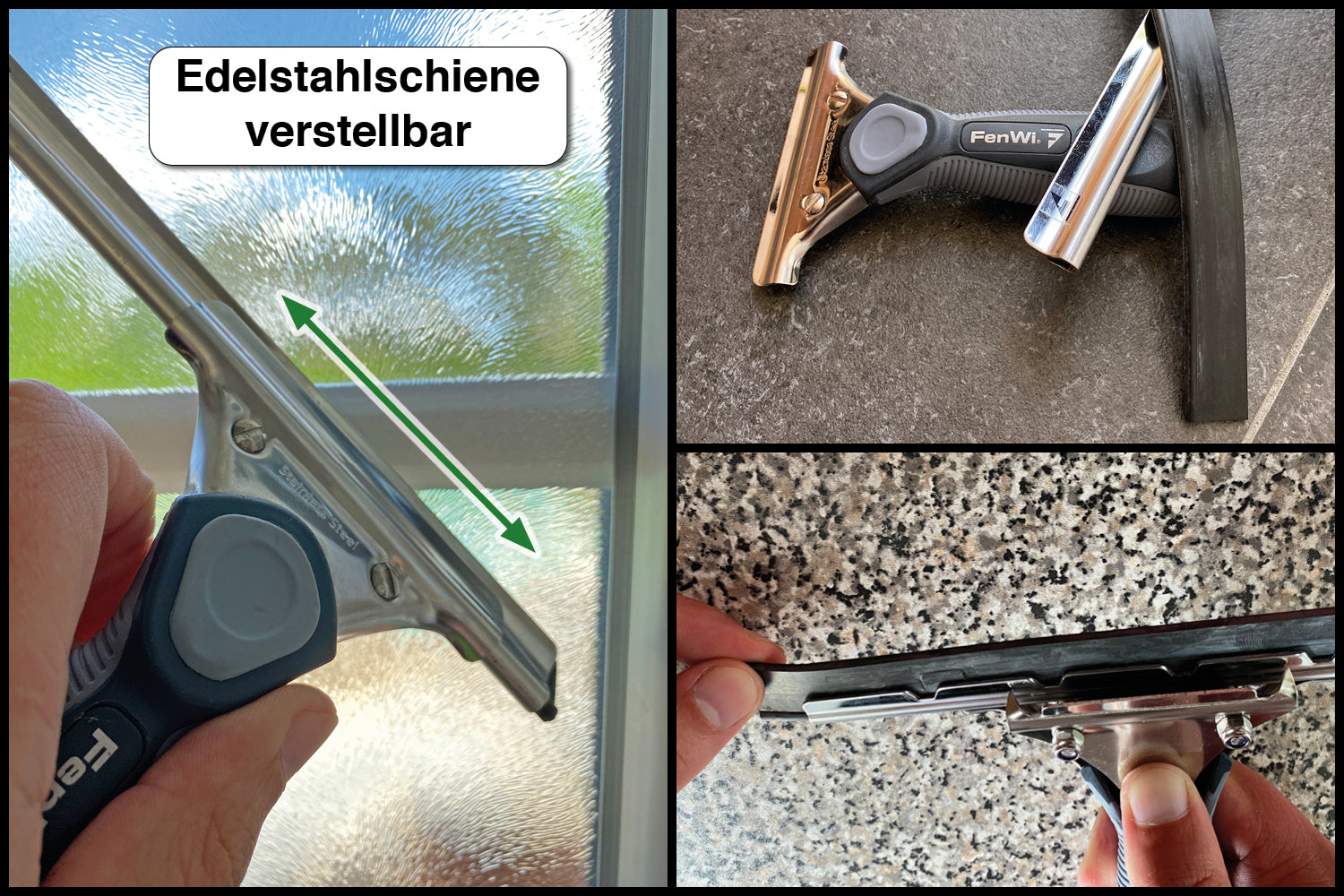 FenWi Fensterabzieher als Glasabzieher und Duschabzieher 25cm