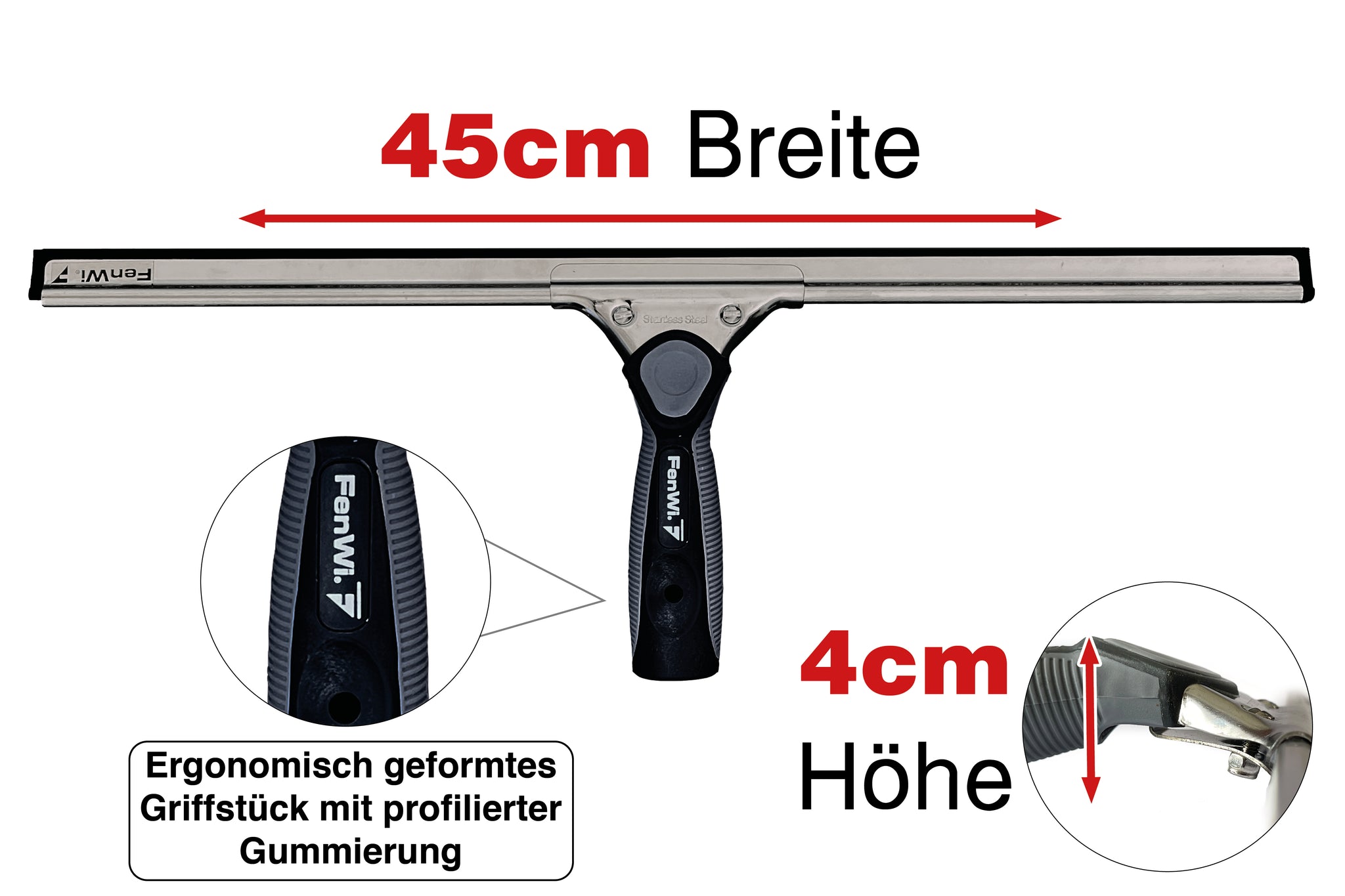 Wasserschieber Bodenabzieher 45 cm  Profi Abzieher für Dusche, Terra,  12,99 €