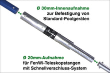 Laden Sie das Bild in den Galerie-Viewer, Teleskopstangen Adapter für Pool Teich Zubehör (30mm)