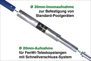 Teleskopstangen Adapter für Pool Teich Zubehör (30mm)