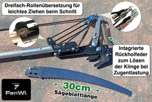 Laden Sie das Bild in den Galerie-Viewer, Raupenschere / Astschere mit 8m Zugschnur als Zubehör zur Teleskopstange