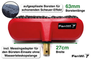 Universal Waschbürste, rot mit Synthetik-Borsten als Fassadenbürste / Glasbürste