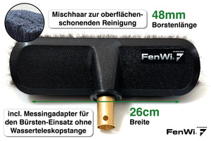 Universal Waschbürste, schwarz mit Naturborsten als Reinigungsbürste