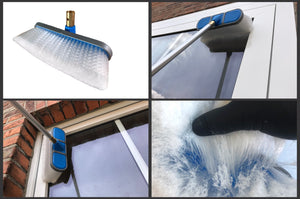 Waschbürste mit weißen Schonborsten / für Glasflächen & Solarflächen