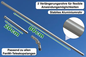 3tlg. Alu Gelenk Set mit Winkelgelenk als Zubehör für Teleskopstangen