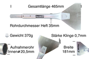 Teleskop-Spachtel Schaber Robustspachtel als Anbaugerät zu Teleskopstangen