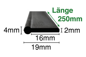 25cm Ersatz Gummilippen im Doppelpack 1x hart / 1x weich für Fenster-Abzieher