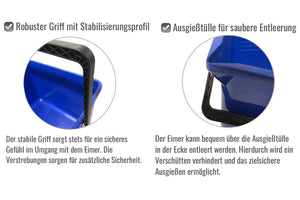 Rechteck-Eimer klein 13L für 25/30cm Fensterwischer