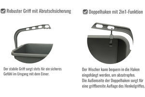 Rechteck-Eimer mittel 15L für 35/40cm Fensterwischer